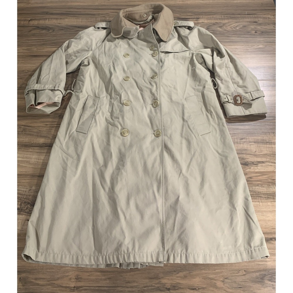 evan‎ picone womens trench Coat Tan Double Breasted Winter Jacket